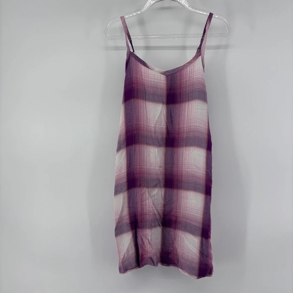 OshKosh B'Gosh Girls Dress‎ Size 7/7A Purple Plaid Sleeveless Casual Summer